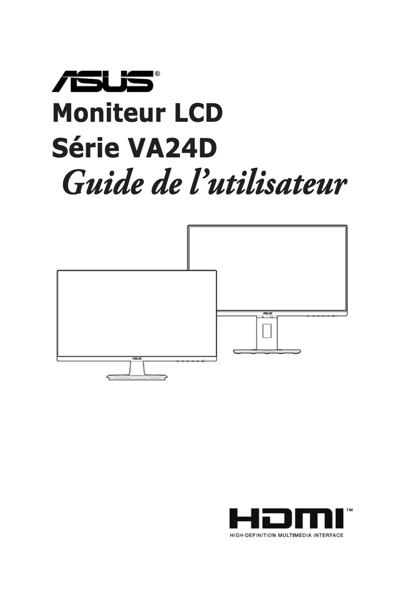 Page 1 de la notice Manuel utilisateur Asus VA24DQY