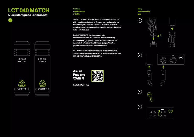 Image de la première page du manuel de l'appareil LCT 040 MATCH