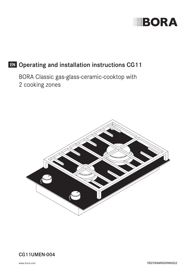 Page 1 de la notice Instructions / montage BORA CG11