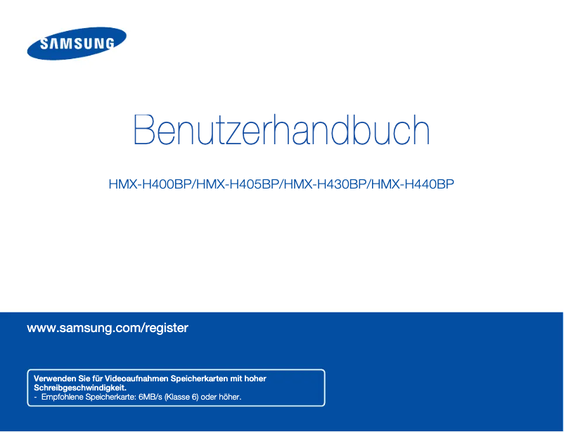 Image de la première page du manuel de l'appareil HMX-H440