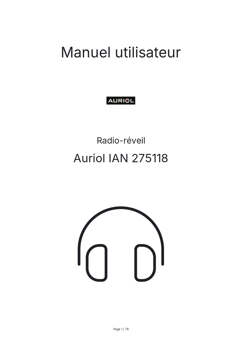 Image de la première page du manuel de l'appareil IAN 275118