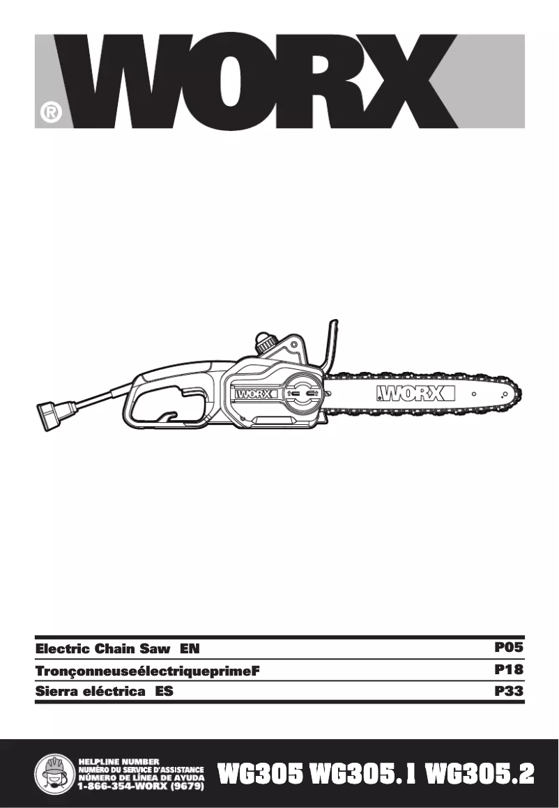 Page 1 de la notice Manuel utilisateur Worx WG305.1