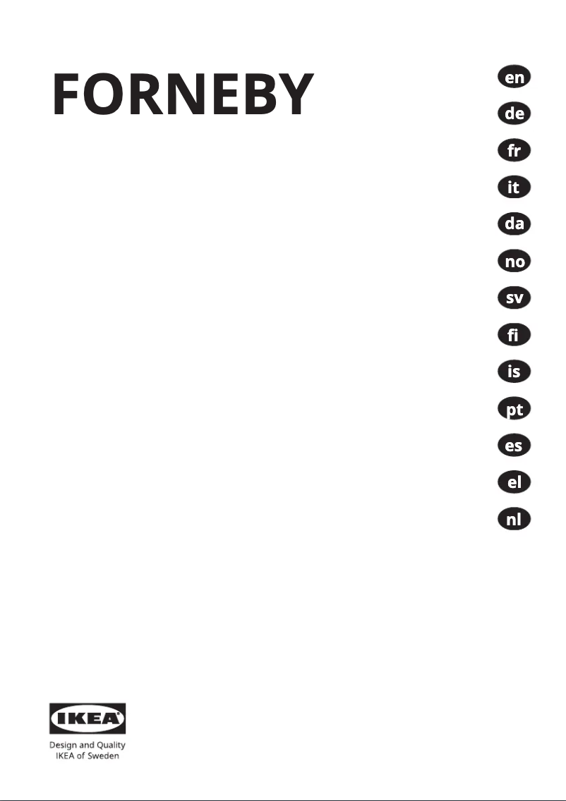 Page 1 de la notice Manuel utilisateur Ikea FORNEBY 205.569.08