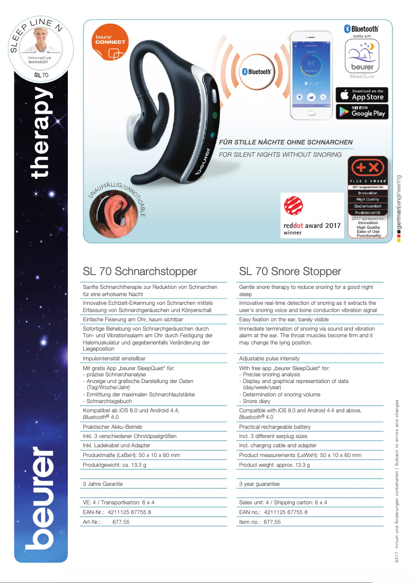 Page 1 de la notice Fiche technique Beurer SL 70