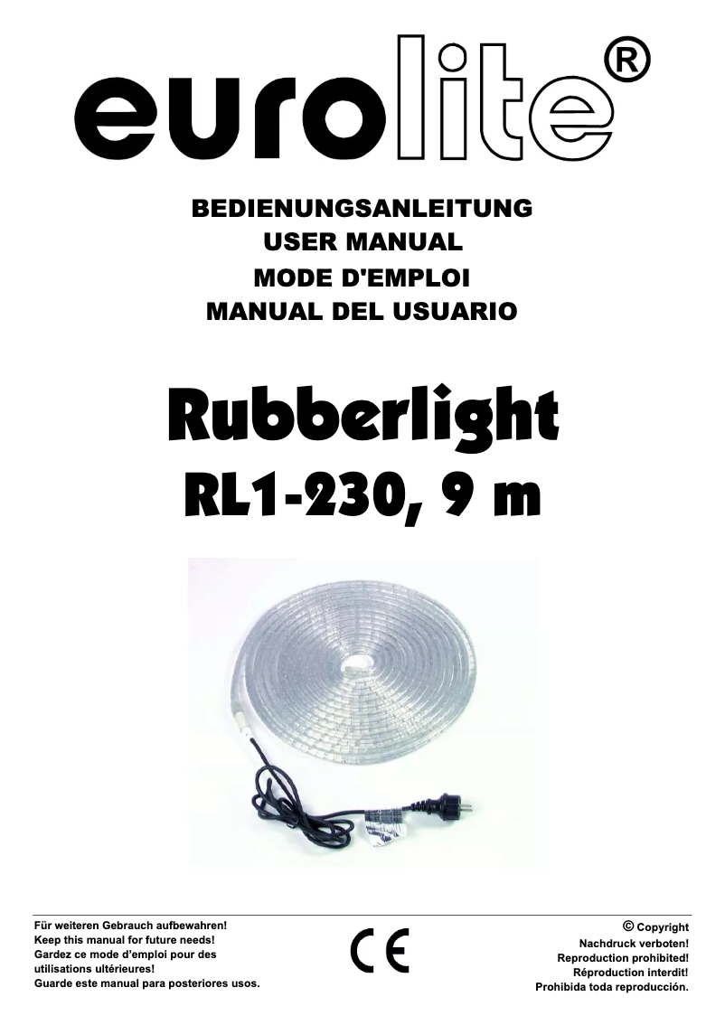 Page n°1 - Manuel utilisateur Eurolite Rubberlight RL1-230