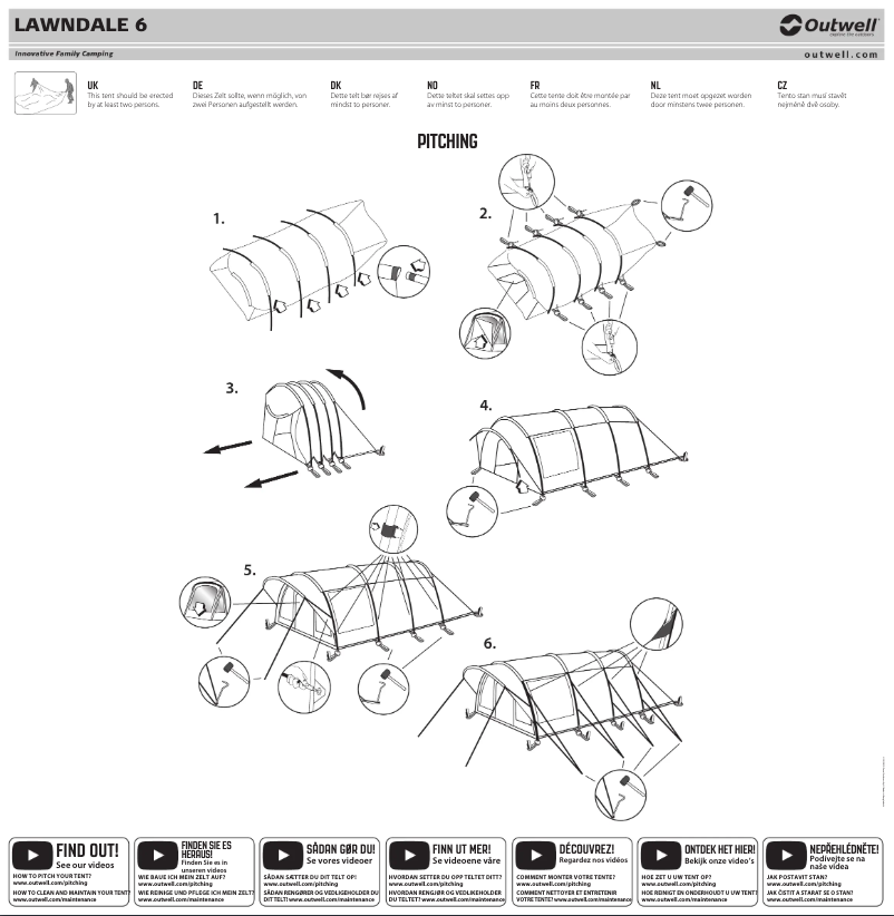 Page 1 de la notice Guide d'installation Outwell Lawndale 6