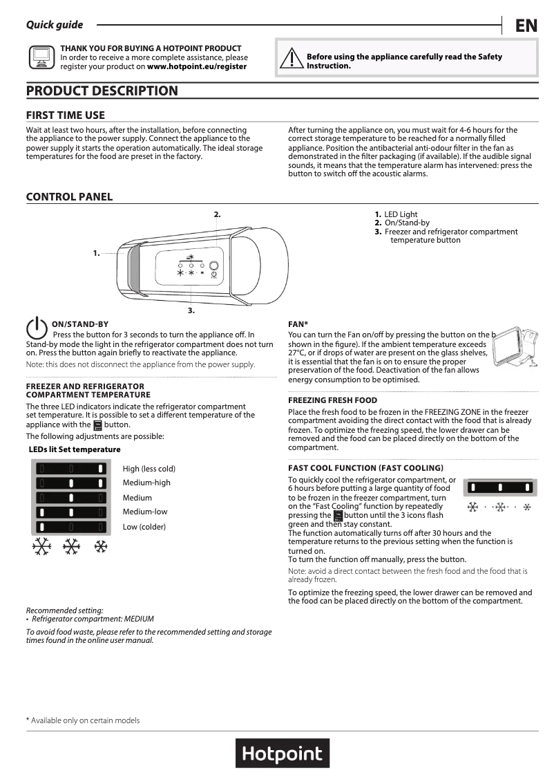 Page n°1 - Manuel utilisateur Hotpoint HTC18D011A1
