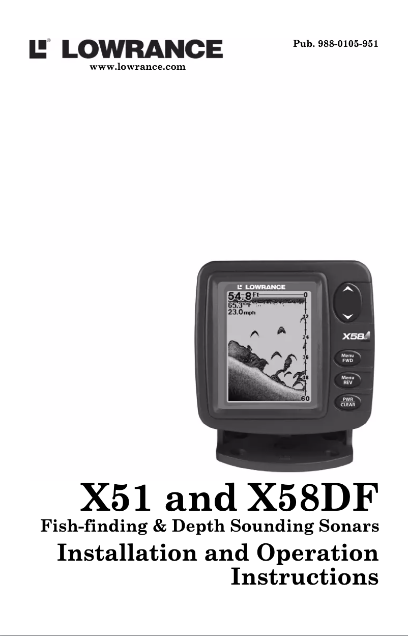 Page n°1 - Manuel utilisateur Lowrance X58DF