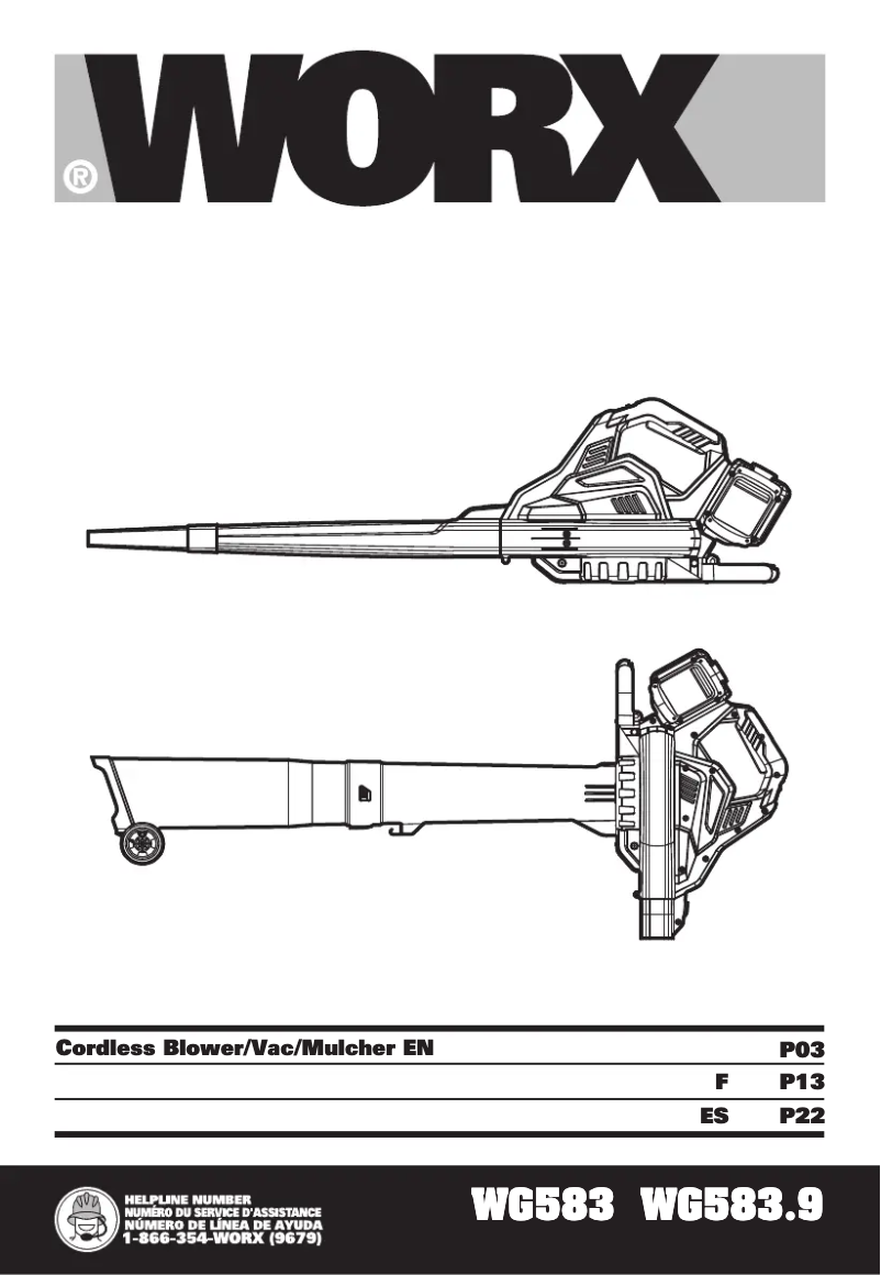 Page n°1 - Manuel utilisateur Worx WG583