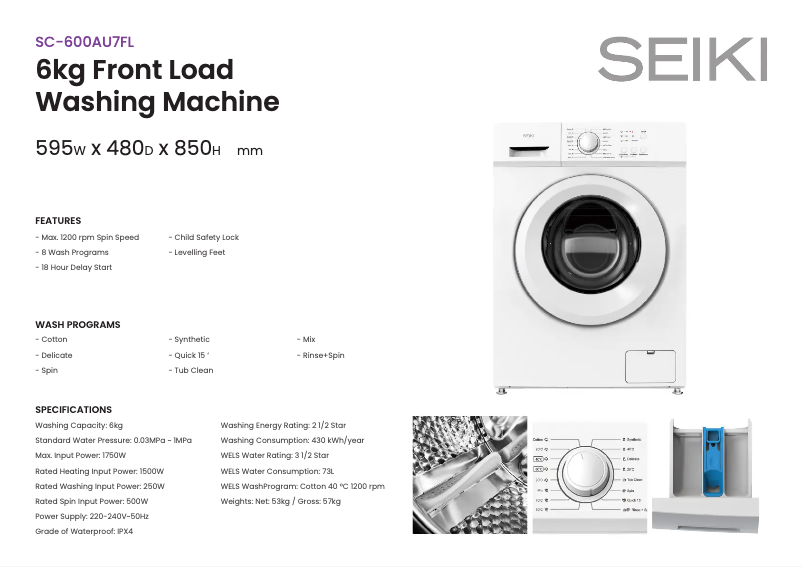 Image de la première page du manuel de l'appareil SC-600AU7FL