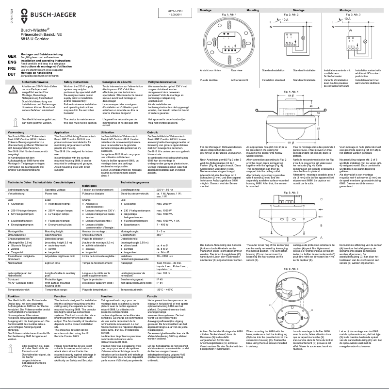 Page n°1 - Manuel utilisateur Busch-Jaeger 6818 U