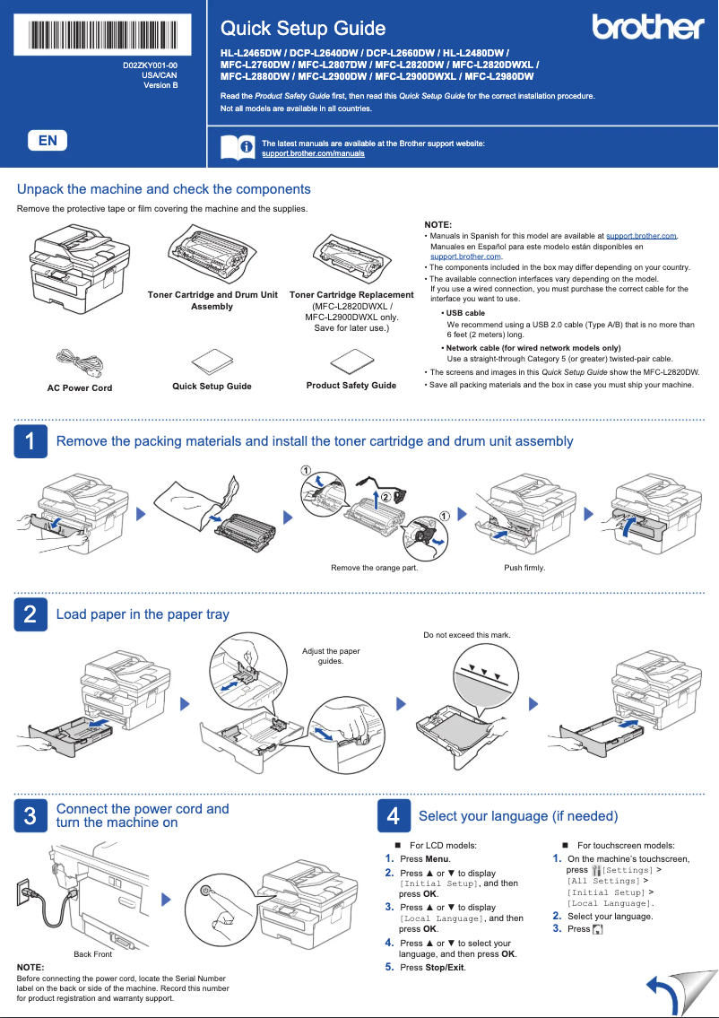 Page n°1 - Manuel utilisateur Brother MFC-L2760DW