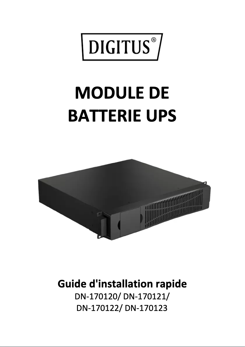 Page 1 de la notice Manuel utilisateur Digitus DN-170121