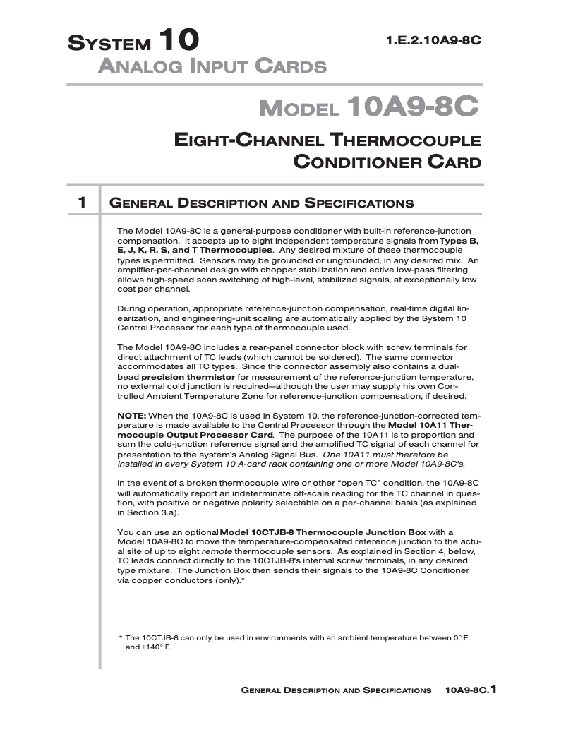 Page n°1 - Manuel utilisateur Daytronic 10A9-8C