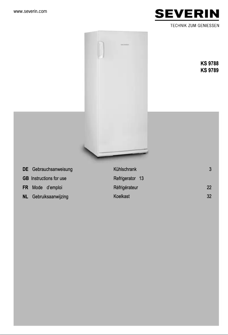 Page n°1 - Manuel utilisateur Severin KS 9788