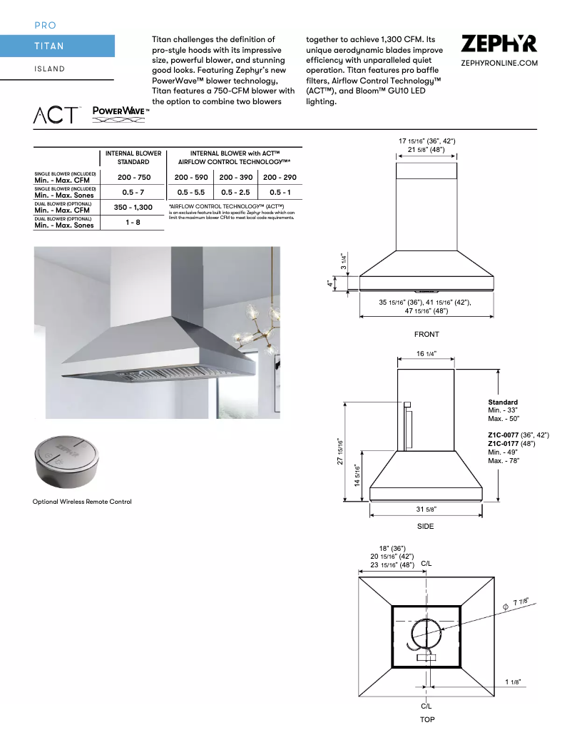 Page n°1 - Fiche technique Zephyr AK7748AS