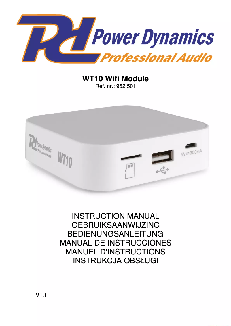 Page 1 de la notice Manuel utilisateur Power Dynamics WT10