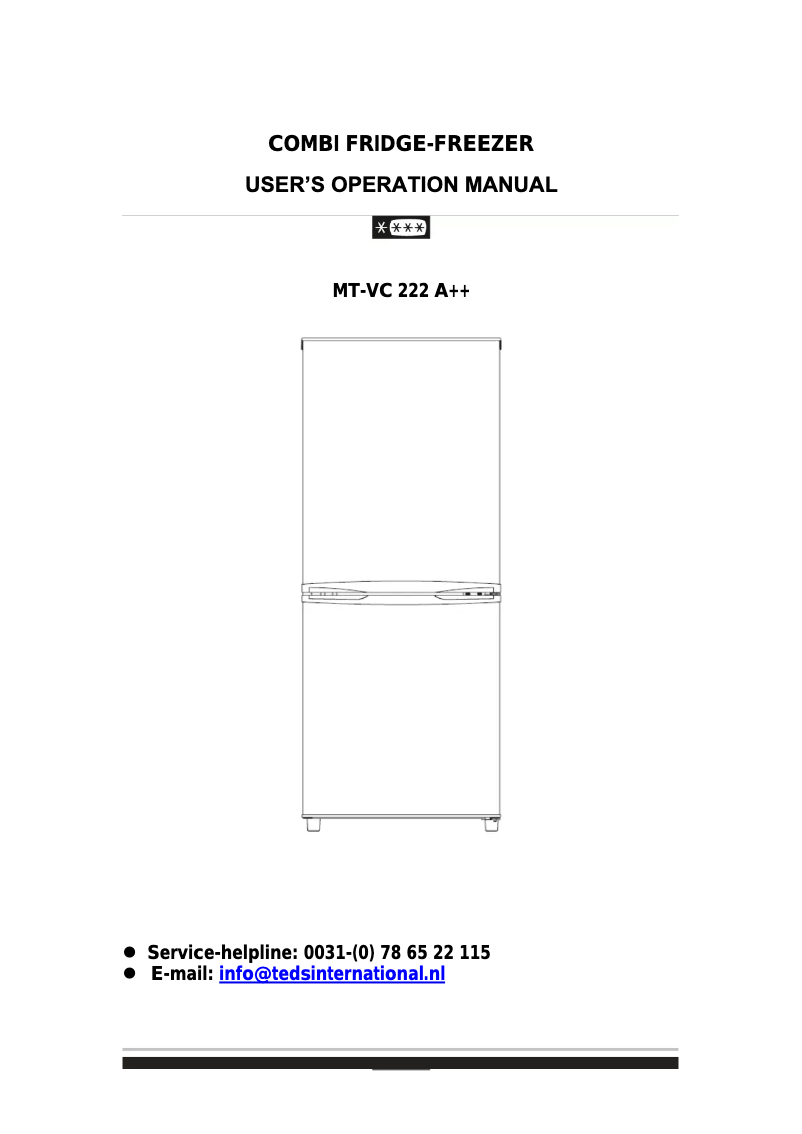 Page 1 de la notice Manuel utilisateur Whiteline MT-VC 222 A
