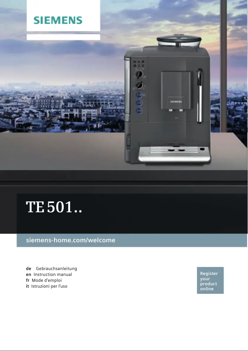 Page n°1 - Manuel utilisateur Siemens EQ.5 TE501501DE