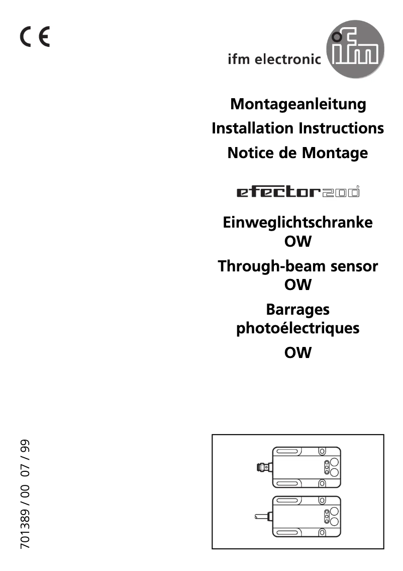 Page n°1 - Manuel utilisateur IFM OW1007