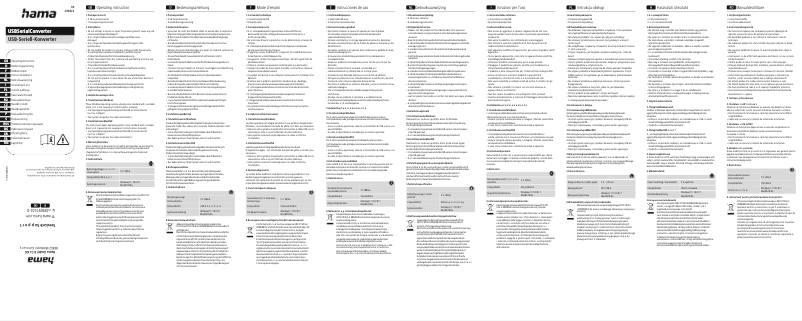 Page 1 de la notice Manuel utilisateur Hama 00200622