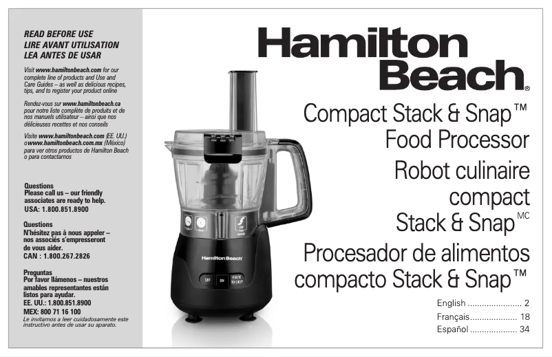 Page n°1 - Manuel utilisateur Hamilton Beach 70510