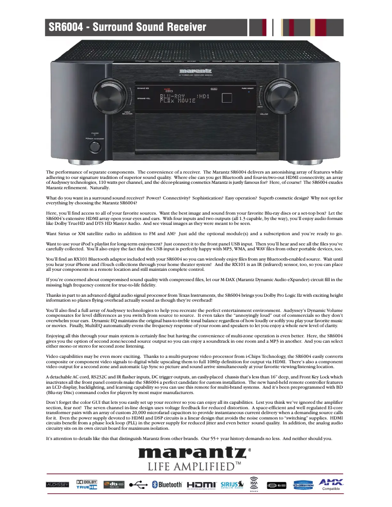 Imagen de la primera página del manual del dispositivo SR6004