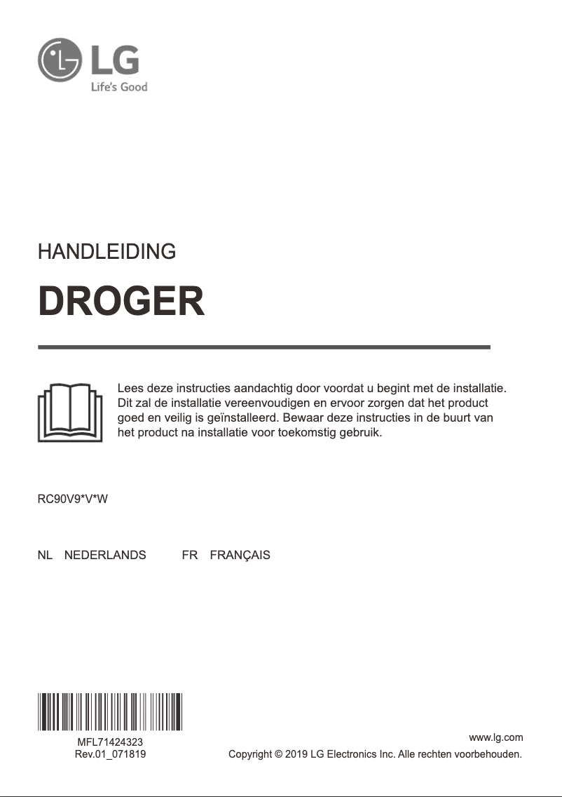 Page n°1 - Manuel utilisateur LG RC90V9AV3Q