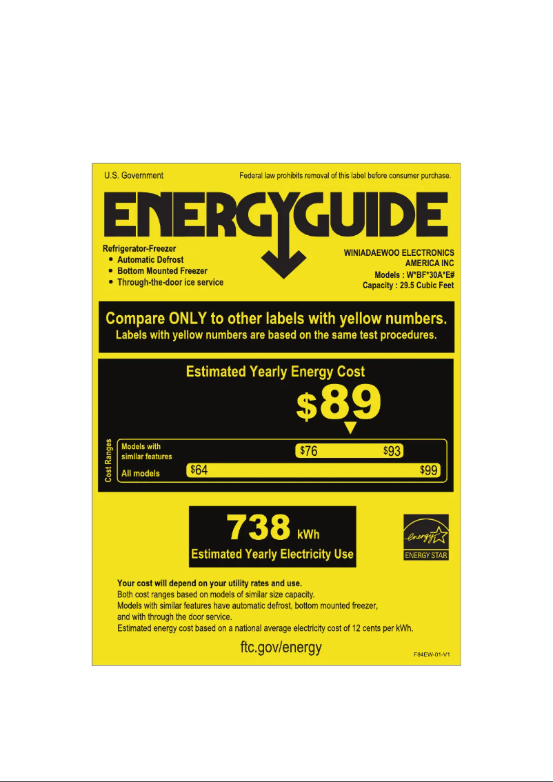 Page n°1 - Label énergétique Winia WRBFD30ATE