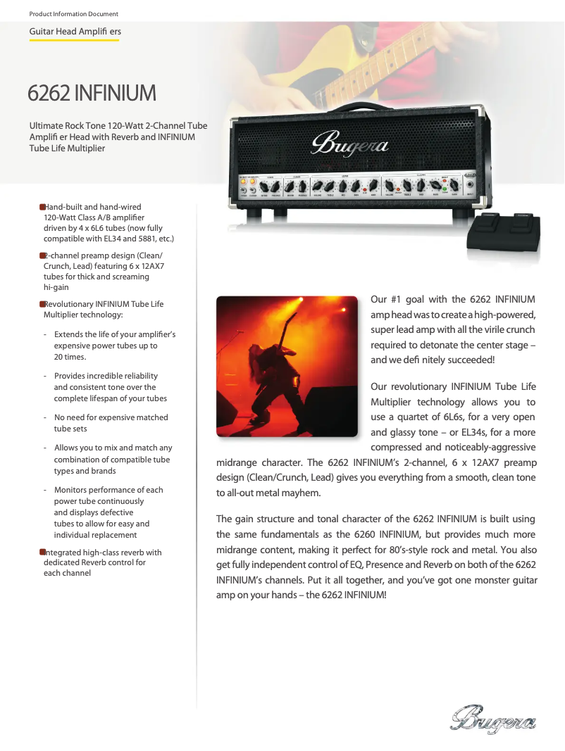 Page n°1 - Fiche technique Bugera 6262 Infinium