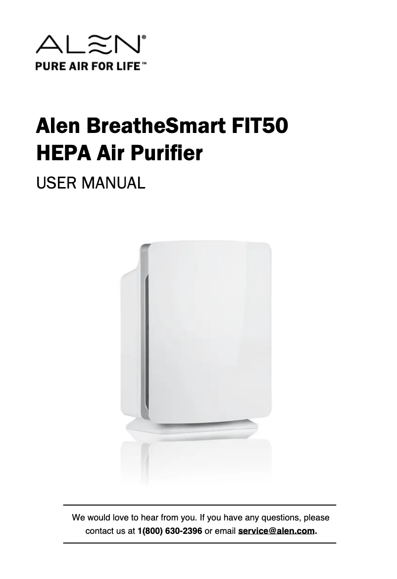 Image de la première page du manuel de l'appareil BreatheSmart FIT50