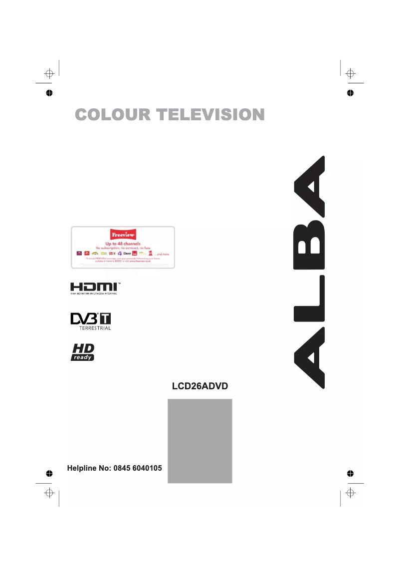 Page 1 de la notice Manuel utilisateur Alba LCD26ADVD