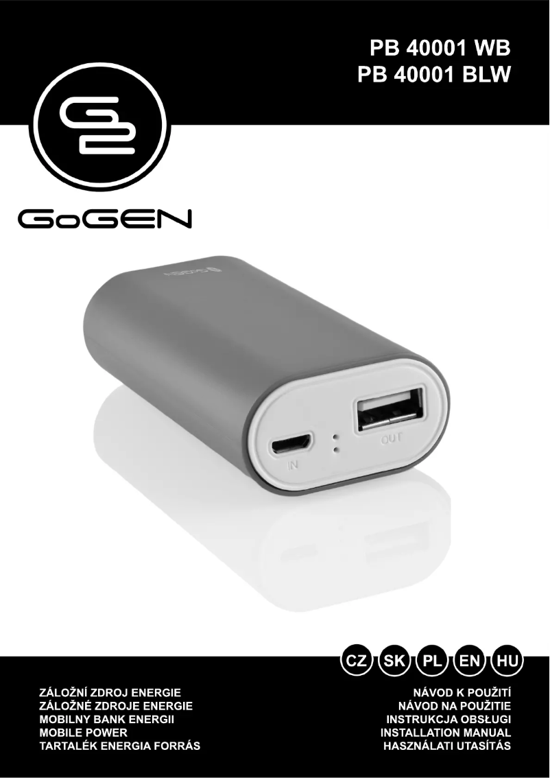 Page 1 de la notice Manuel utilisateur GoGen PB40001BLW