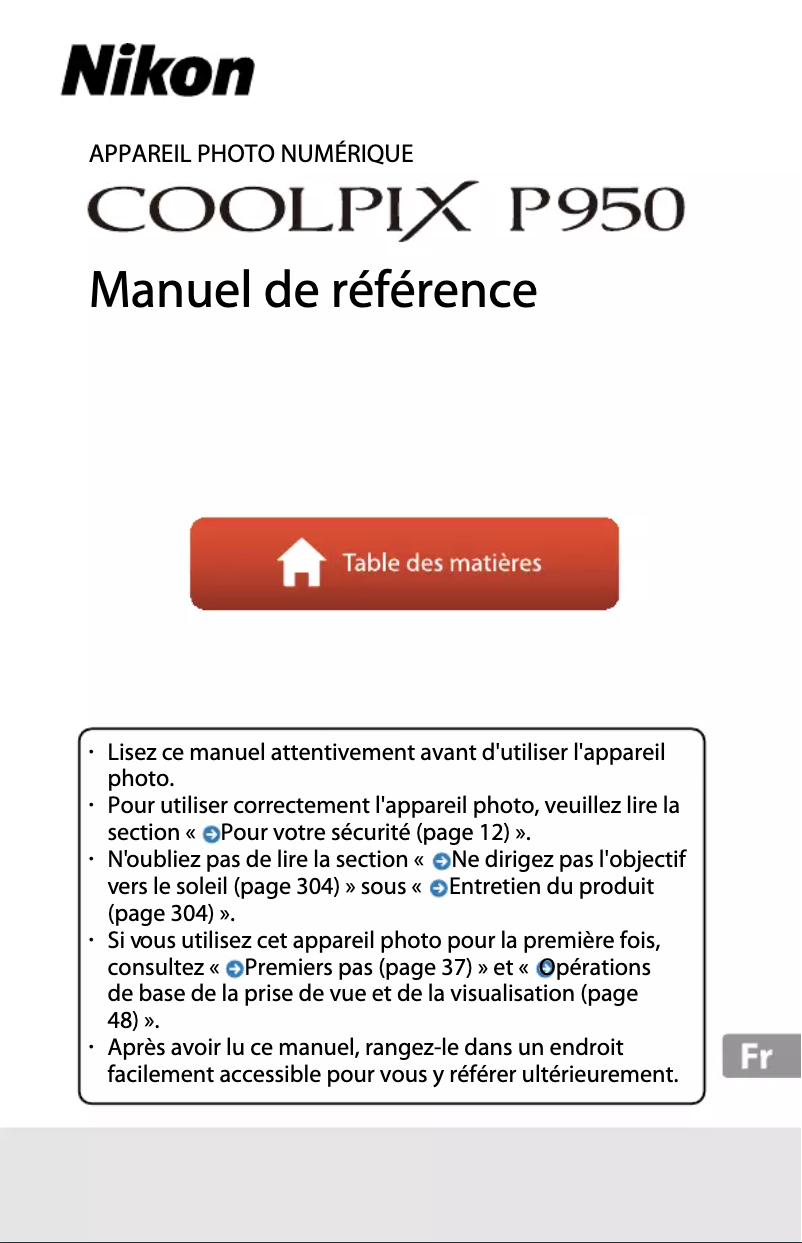 Page n°1 - Manuel utilisateur Nikon Coolpix P950