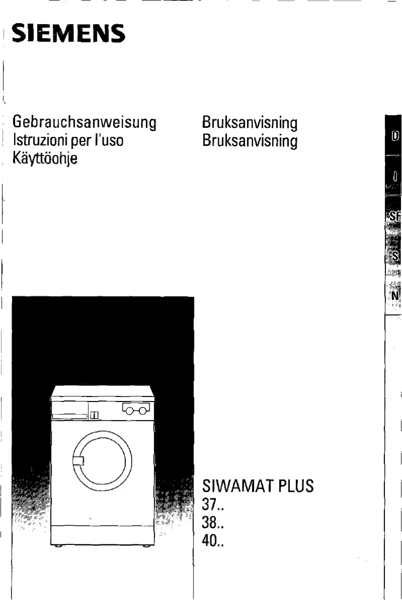Page n°1 - Manuel utilisateur Siemens Siwamat Plus 4003