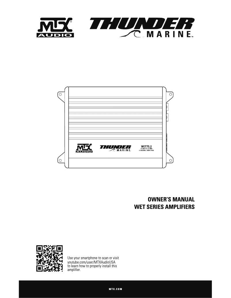 Page 1 de la notice Manuel utilisateur MTX Audio Thunder Marine WET75.4