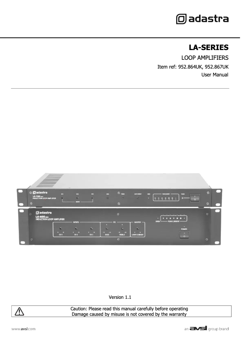 Image de la première page du manuel de l'appareil LA-600 mkII