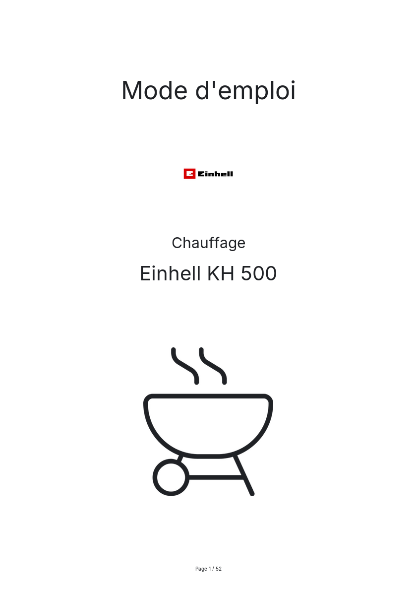 Image de la première page du manuel de l'appareil KH 500