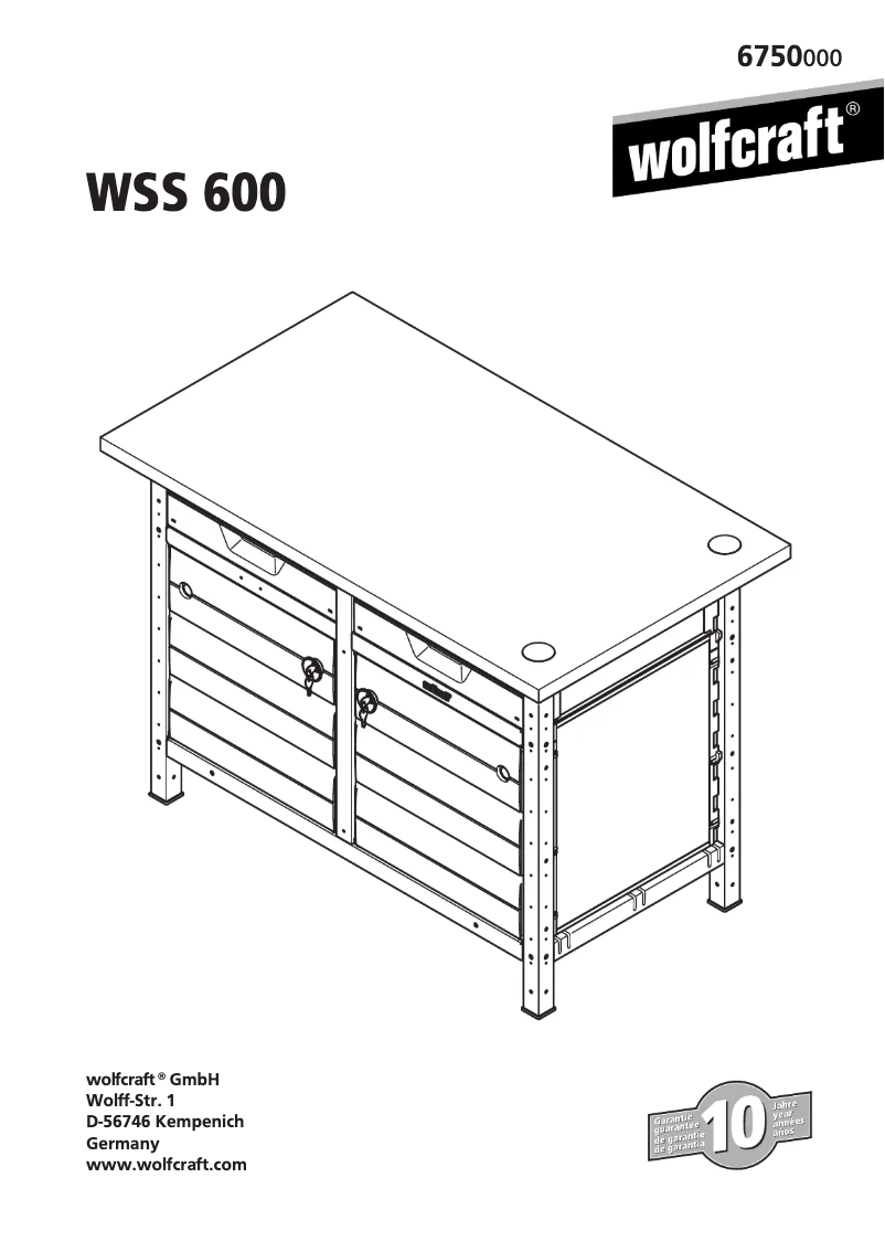 Page 1 de la notice Manuel utilisateur Wolfcraft WSS 600