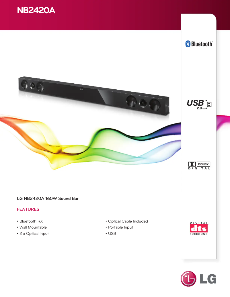 Page 1 de la notice Fiche technique LG NB2420A