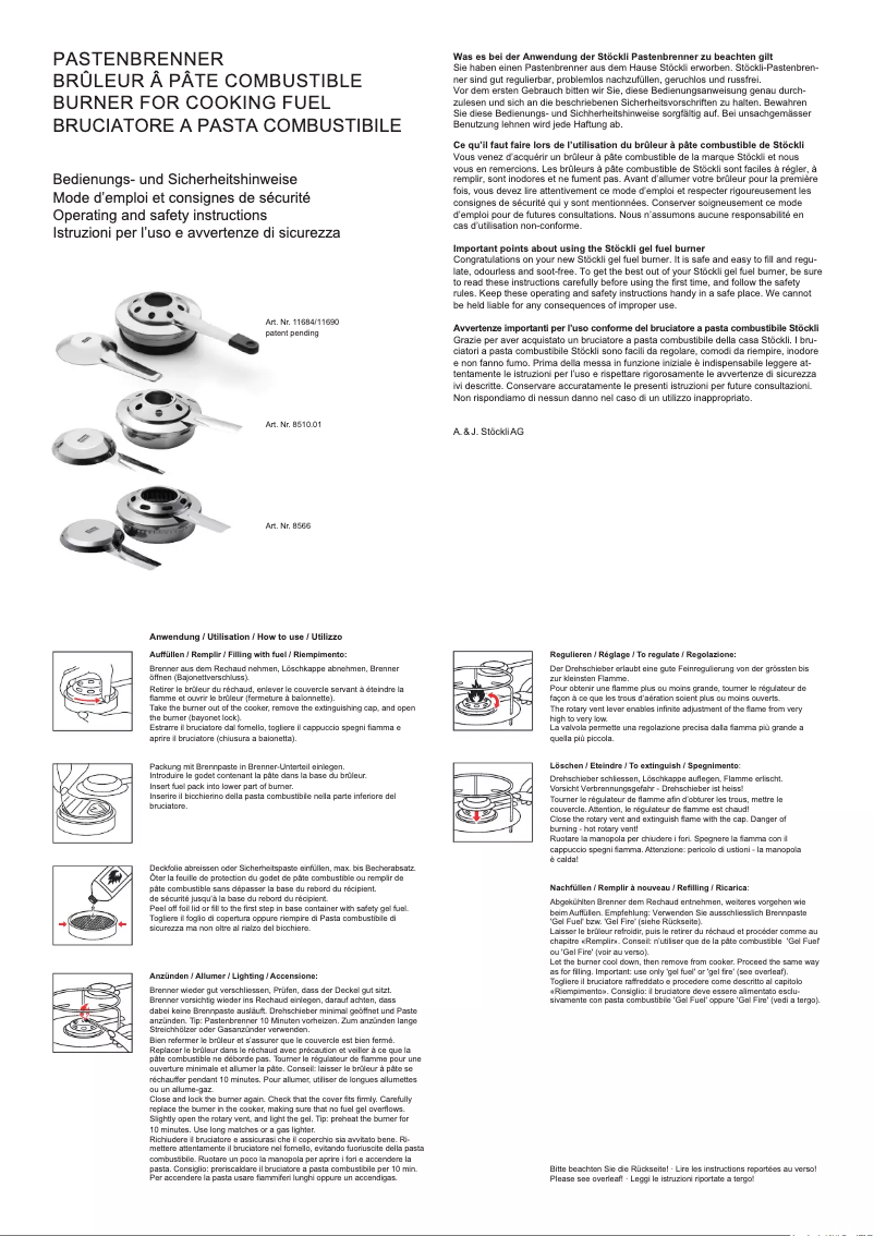 Page n°1 - Manuel utilisateur Stöckli Säntis