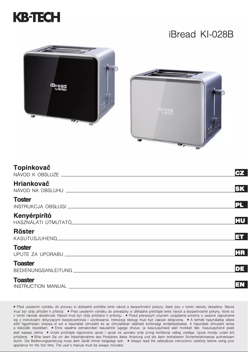 Page n°1 - Manuel utilisateur KB-TECH KI-028B