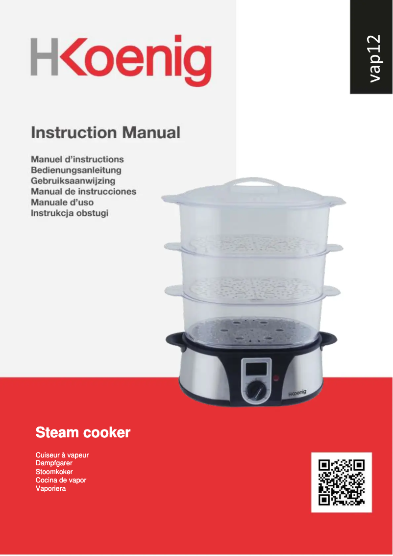 Page 1 de la notice Manuel utilisateur H.Koenig VAP12