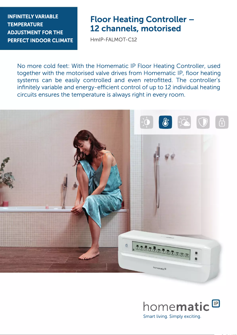 Page 1 de la notice Fiche technique Homematic IP HmIP-FALMOT-C12