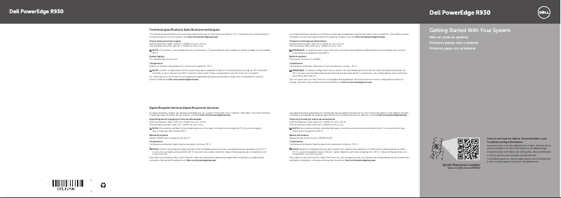 Page 1 de la notice Guide d'installation Dell PowerEdge R930