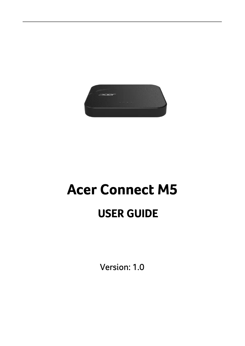 Página 1 del manual Manual de usuario Acer Connect M5