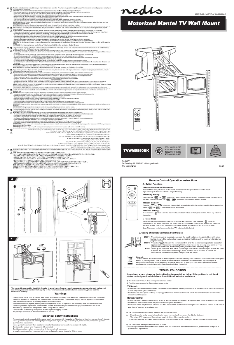 Image de la première page du manuel de l'appareil TVWM5850BK