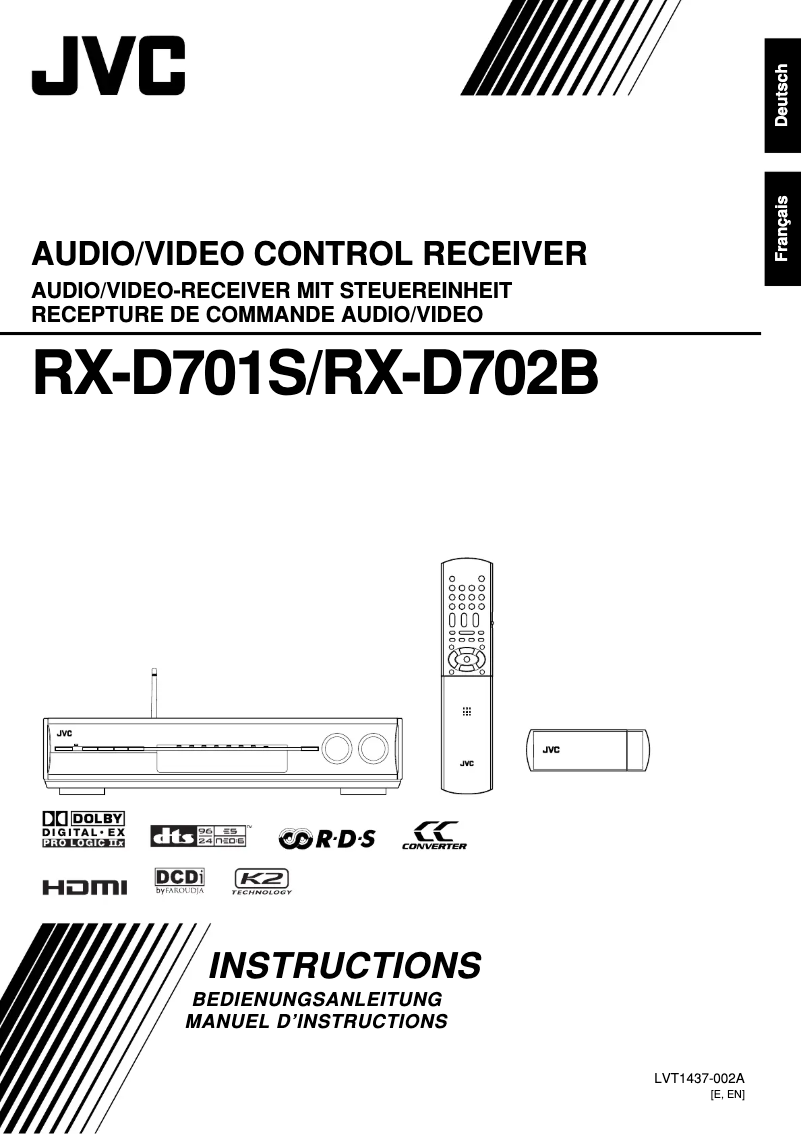 Image de la première page du manuel de l'appareil RX-D702