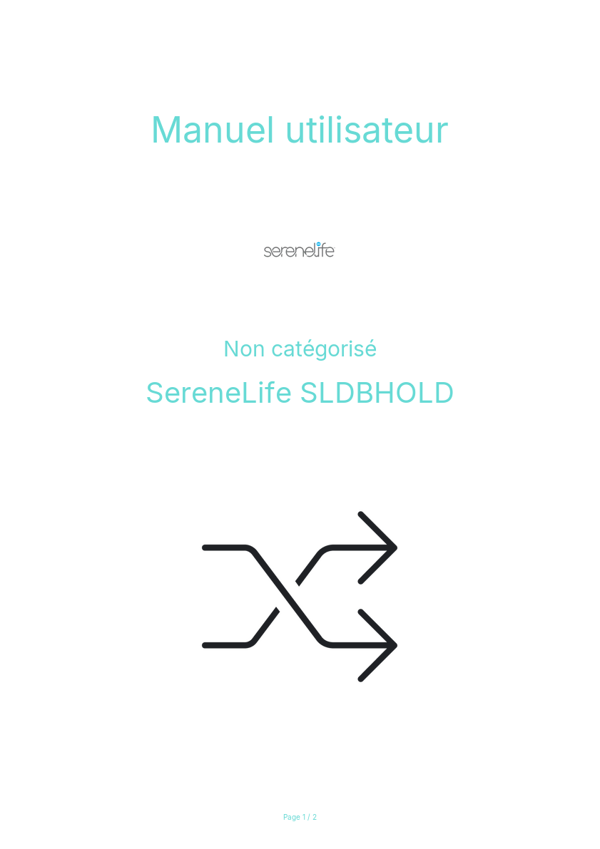 Image de la première page du manuel de l'appareil SLDBHOLD