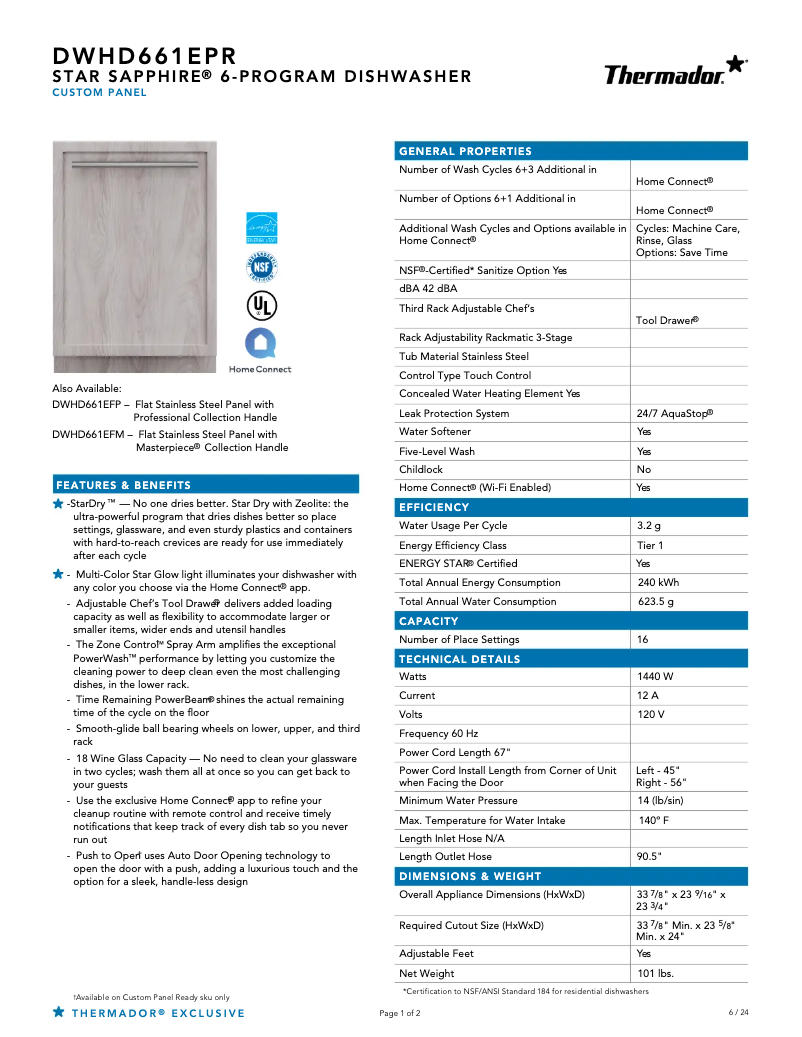 Image de la première page du manuel de l'appareil DWHD661EPR